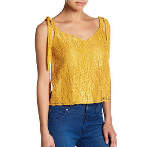 Lush Lace Tie Tank in Mustard Size XL